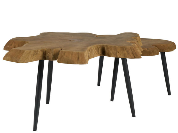 Universal Furniture Driftwood Nesting Tables: Coastal-inspired Teak Accent For Modern Homes, Versatile & Elegant Design Natural Teak  U533821-universal