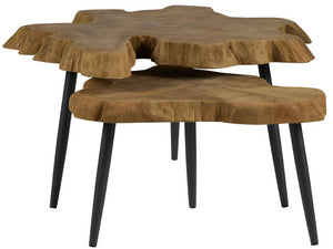 Universal Furniture Driftwood Nesting Tables: Coastal-inspired Teak Accent For Modern Homes, Versatile & Elegant Design Natural Teak  U533821-universal