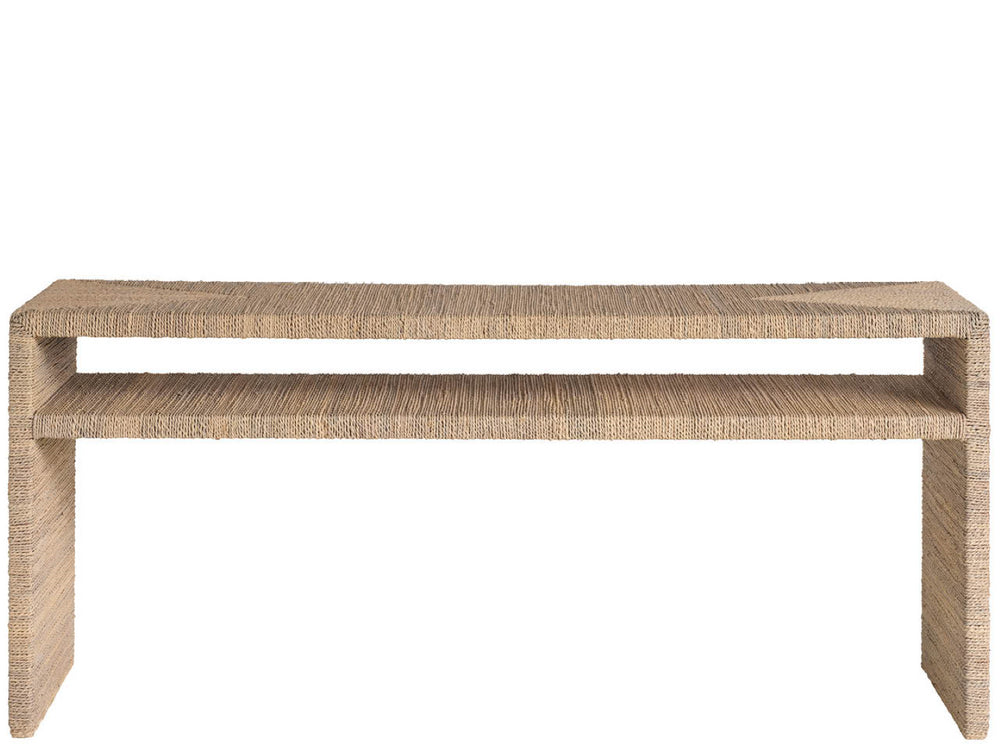 Universal Furniture Abaca Console Table - 68-inch Natural Fiber Design With Open Shelf For Stylish Storage & Display Natural Tan  U533826-universal