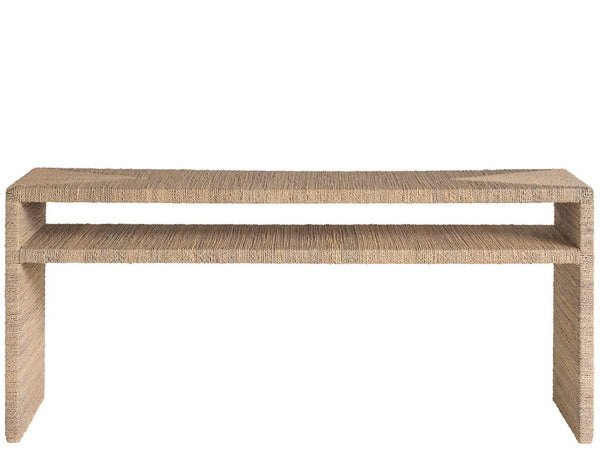 Universal Furniture Abaca Console Table - 68-inch Natural Fiber Design With Open Shelf For Stylish Storage & Display Natural Tan  U533826-universal