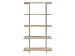 Universal Furniture Dockside Etagere - 84-inch Height Oak & Aged Pewter Industrial Coastal Display Shelf For Your Home Dockside Tan  U533851-universal
