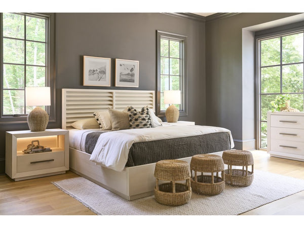 Universal Furniture Shoreline Panel Bed Queen - Coastal-inspired Design With Solid Pine And Louvered Panels For Serenity White Pine  U533a250b-universal