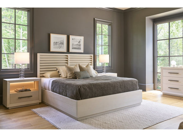 Universal Furniture Shoreline Panel Bed Queen - Coastal-inspired Design With Solid Pine And Louvered Panels For Serenity White Pine  U533a250b-universal