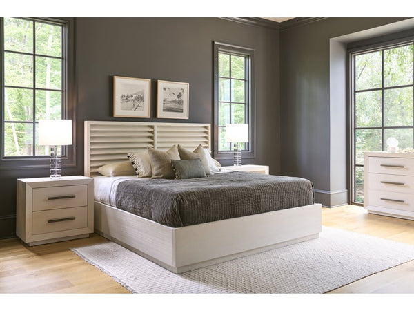 Universal Furniture Shoreline King Panel Bed – Coastal-inspired Design With Louvered Panels & Solid Pine Construction White Pine  U533a260b-universal