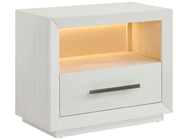 Universal Furniture Shoreline Nightstand - Modern Pine Design With Usb Ports And Stylish Bar Pulls For Bedroom Storage Shoreline White  U533a356-universal