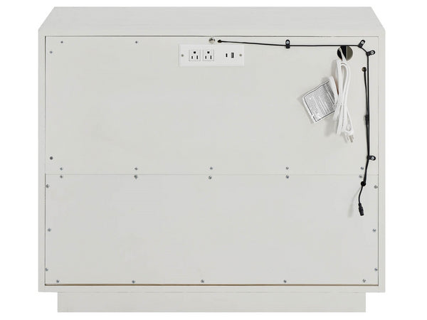 Universal Furniture Shoreline Nightstand - Modern Pine Design With Usb Ports And Stylish Bar Pulls For Bedroom Storage Shoreline White  U533a356-universal