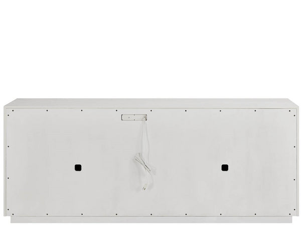 Universal Furniture Seascape Credenza - Elegant White Storage With Textured Grasscloth Doors & Antique Nickel Hardware Shoreline White  U533a969-universal