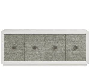 Universal Furniture Seascape Credenza - Elegant White Storage With Textured Grasscloth Doors & Antique Nickel Hardware Shoreline White  U533a969-universal