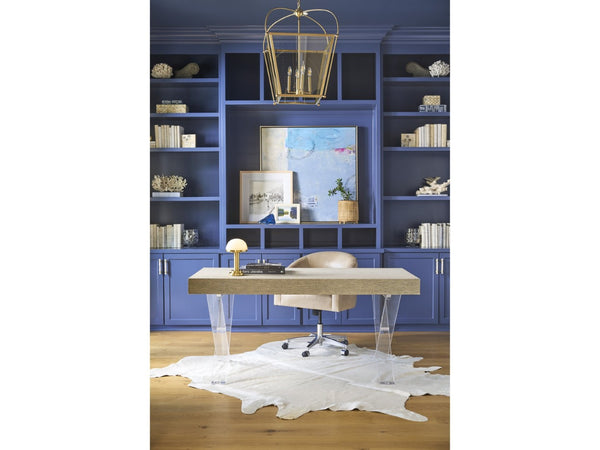 Universal Furniture Seascape Writing Desk - Coastal Elegance With Acrylic Legs And Hidden Storage For Inspired Creativity Seascape Blue  U533b813-universal