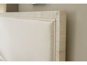 Universal Furniture Tidal Bed King - Coastal Chic Upholstered Bed With Rattan Frame And Durable Nomad Snow Fabric  92% Polyester,8% Linen U533e220b-universal