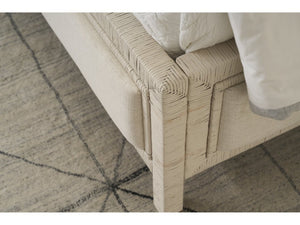 Universal Furniture Tidal Bed Queen - Coastal-inspired Upholstered Design With Rattan Frame And Durable Nomad Snow Fabric  92% Polyester,8% Linen U533e210b-universal