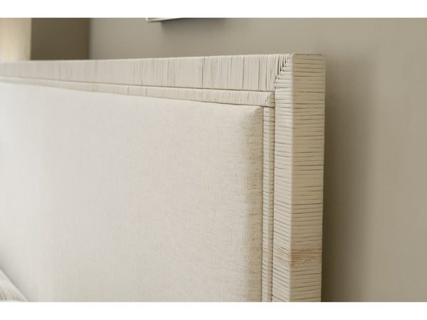 Universal Furniture Tidal Bed Queen - Coastal-inspired Upholstered Design With Rattan Frame And Durable Nomad Snow Fabric  92% Polyester,8% Linen U533e210b-universal