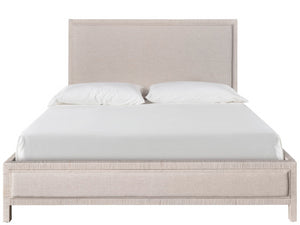 Universal Furniture Tidal Bed Queen - Coastal-inspired Upholstered Design With Rattan Frame And Durable Nomad Snow Fabric  92% Polyester,8% Linen U533e210b-universal