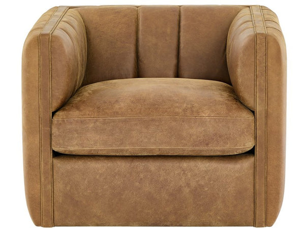 Universal Furniture Vesta Swivel Chair - Elegant Leather Comfort With Graceful Curves & Effortless Motion For Chic Spaces  100% Leather U537503-1771-2-universal