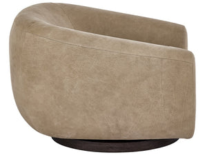 Universal Furniture Fitz Swivel Chair - Stylish Comfort With Deep Cushioning And Warm Oak Finish For Any Chic Space  100% Leather U539503-1830-1-universal