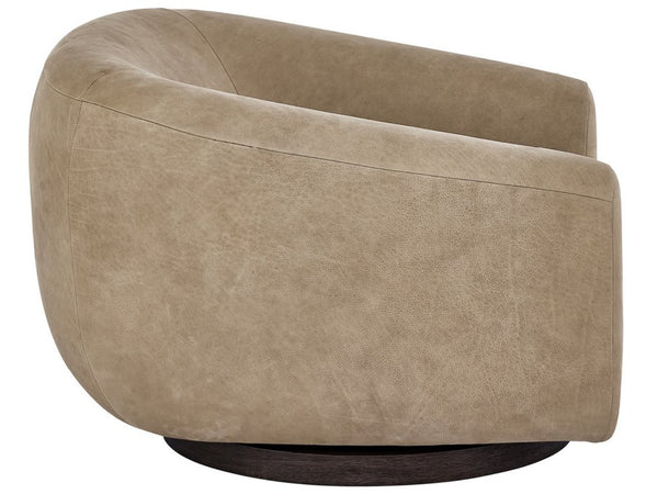 Universal Furniture Fitz Swivel Chair - Stylish Comfort With Deep Cushioning And Warm Oak Finish For Any Chic Space  100% Leather U539503-1830-1-universal