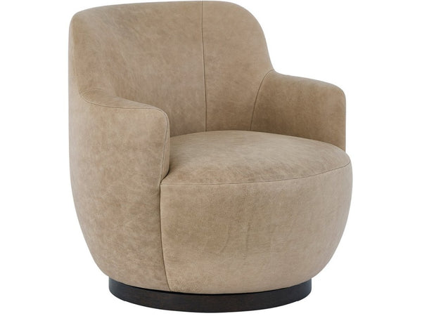 Universal Furniture Chloe Swivel Chair - Modern Elegance & Comfort With Sculptural Curves For Versatile Living Spaces  100% Leather U547503-1781-2-universal