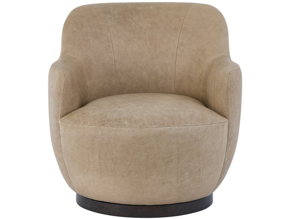 Universal Furniture Chloe Swivel Chair - Modern Elegance & Comfort With Sculptural Curves For Versatile Living Spaces  100% Leather U547503-1781-2-universal
