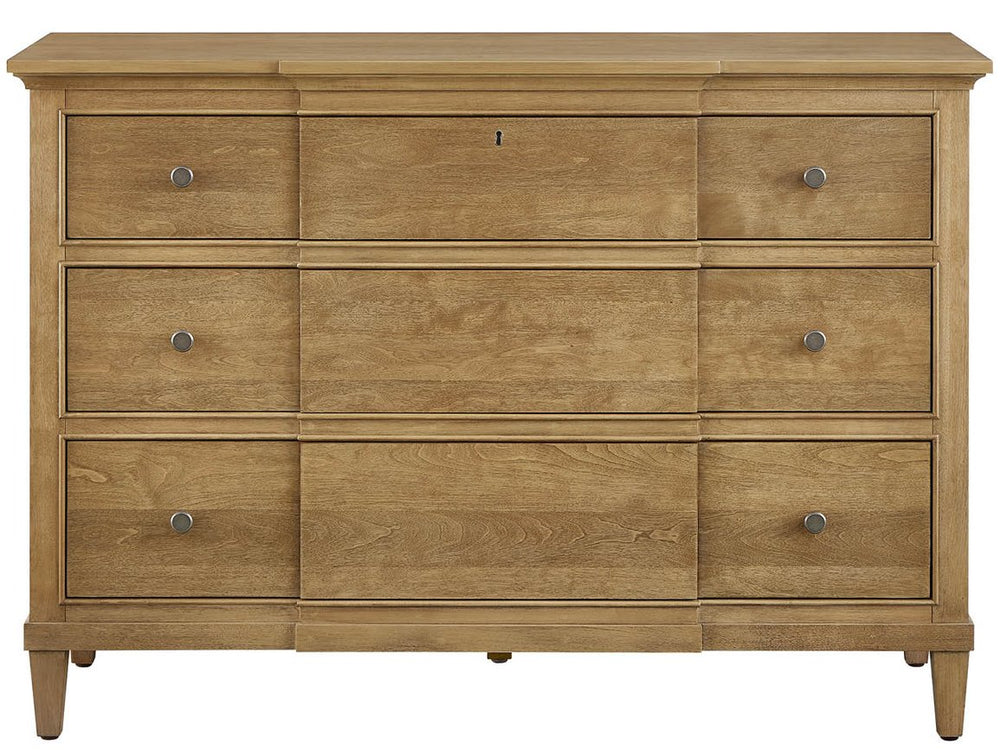 Universal Furniture Brindle Warm Finish Wood Dresser with Soft Close Drawers and Dovetail Joinery 3 Drawers U550030