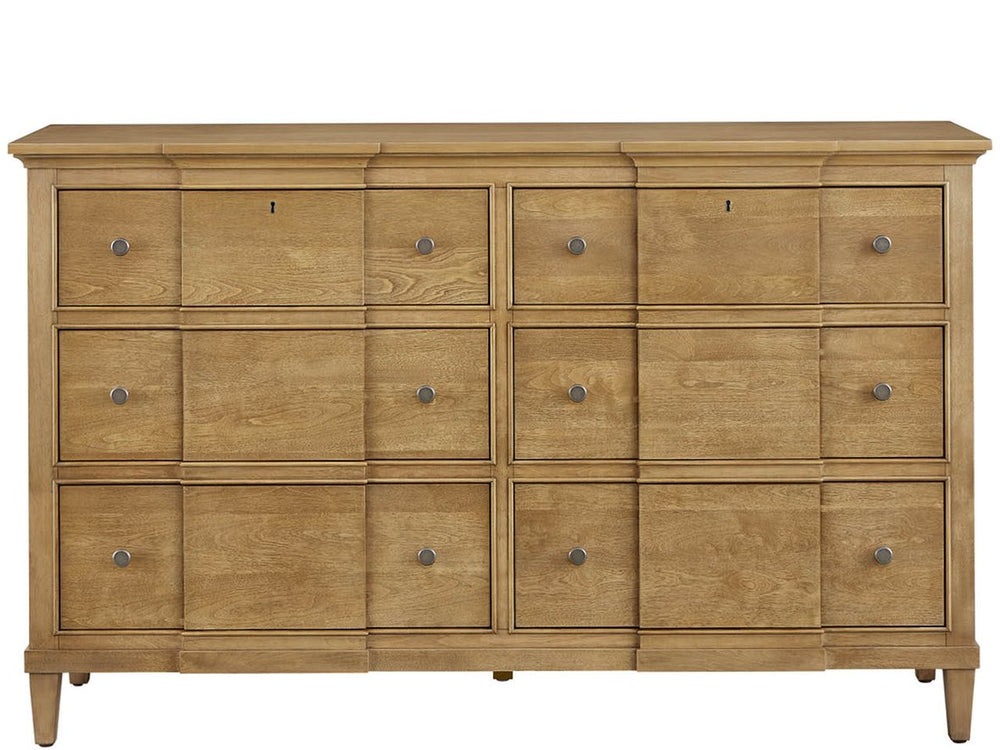 Universal Furniture Brindle Warm Finish Wood Dresser with Soft Close Drawers and Dovetail Joinery 3 Drawers U550030