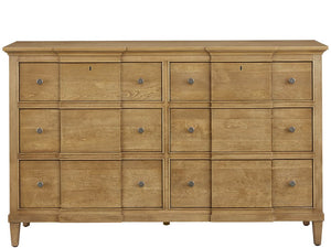Universal Furniture Brindle Warm Finish Wood Dresser with Soft Close Drawers and Dovetail Joinery 6 Drawers U550040