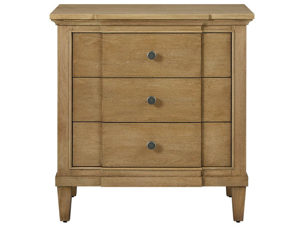 Universal Furniture Brindle Soft Close Nightstand with Built in Charging Cedar Lined Bedroom Storage 3 Drawers U550350