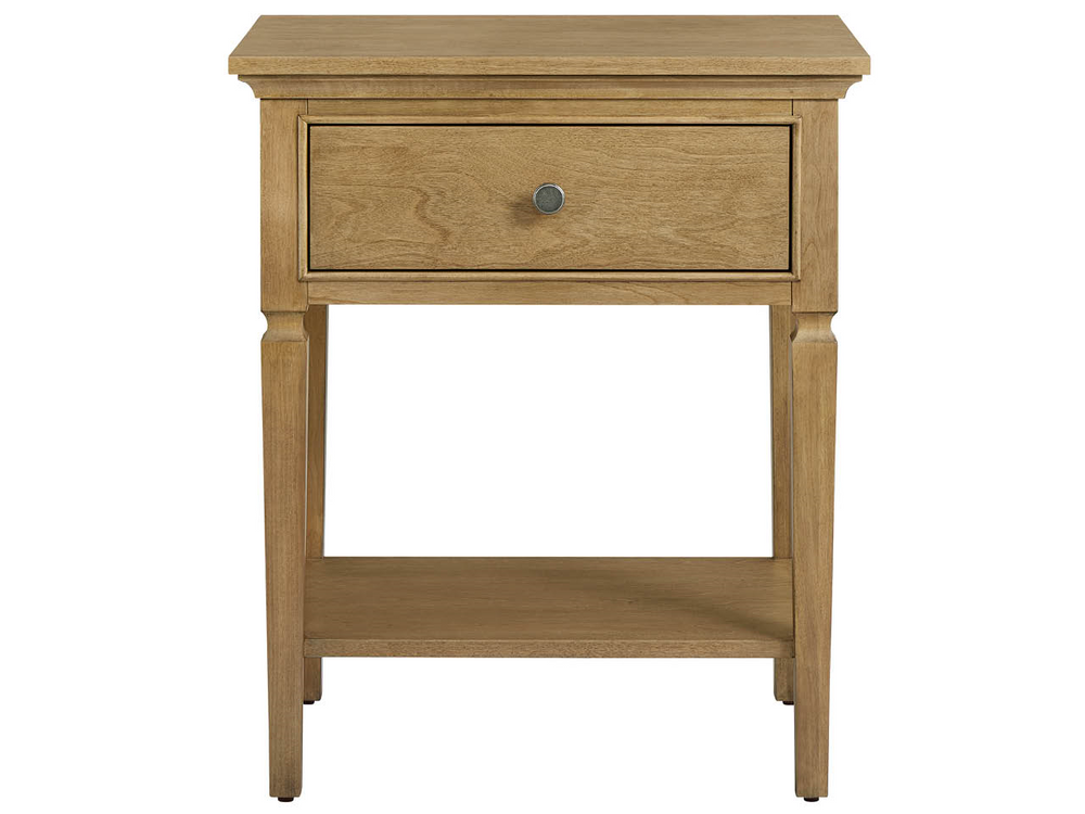 Universal Furniture Brindle Soft Close Nightstand with Built in Charging Cedar Lined Bedroom Storage 2 Drawers U550356