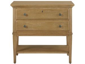 Universal Furniture Brindle Soft Close Nightstand with Built in Charging Cedar Lined Bedroom Storage 2 Drawers U550356