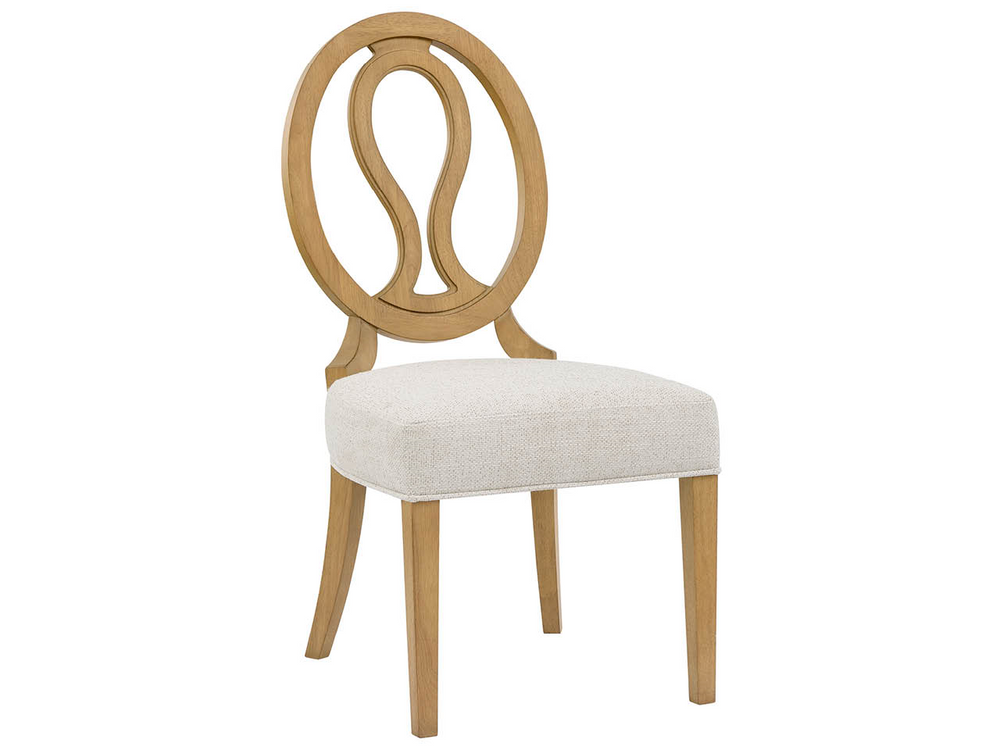 Universal Furniture Brindle Oval Back Dining Chairs Neoclassical Set of Two with Natural Upholstery U550626