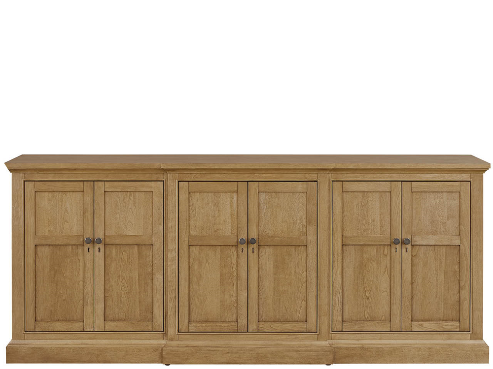 Universal Furniture Brindle Credenza with Led Lighting Wire Management Formal Dining Storage Cabinet 4 Doors U550679