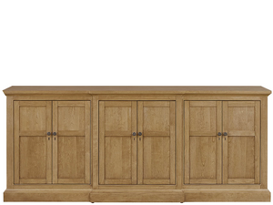 Universal Furniture Brindle Credenza with Led Lighting Wire Management Formal Dining Storage Cabinet 6 Glass Doors U550678
