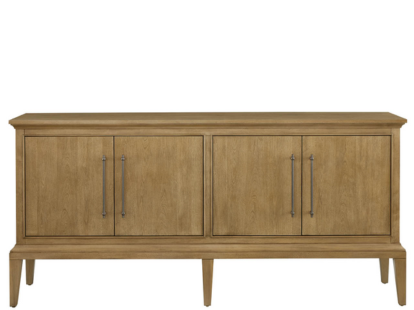 Universal Furniture Brindle Credenza with Led Lighting Wire Management Formal Dining Storage Cabinet 4 Doors U550679