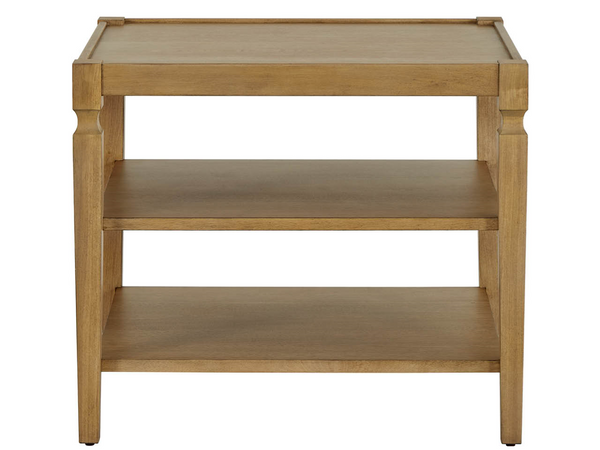 Universal Furniture Brindle End Table with Two Open Shelves for Living Room Organization and Display U550825