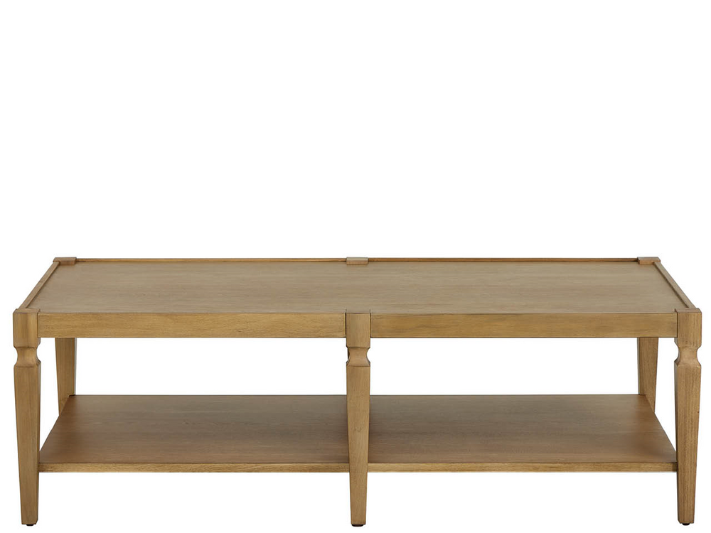 Universal Furniture Brindle Rectangular Coffee Table with Open Shelf Warm Finish Living Room Accent U550829