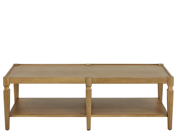 Universal Furniture Brindle Rectangular Coffee Table with Open Shelf Warm Finish Living Room Accent U550829