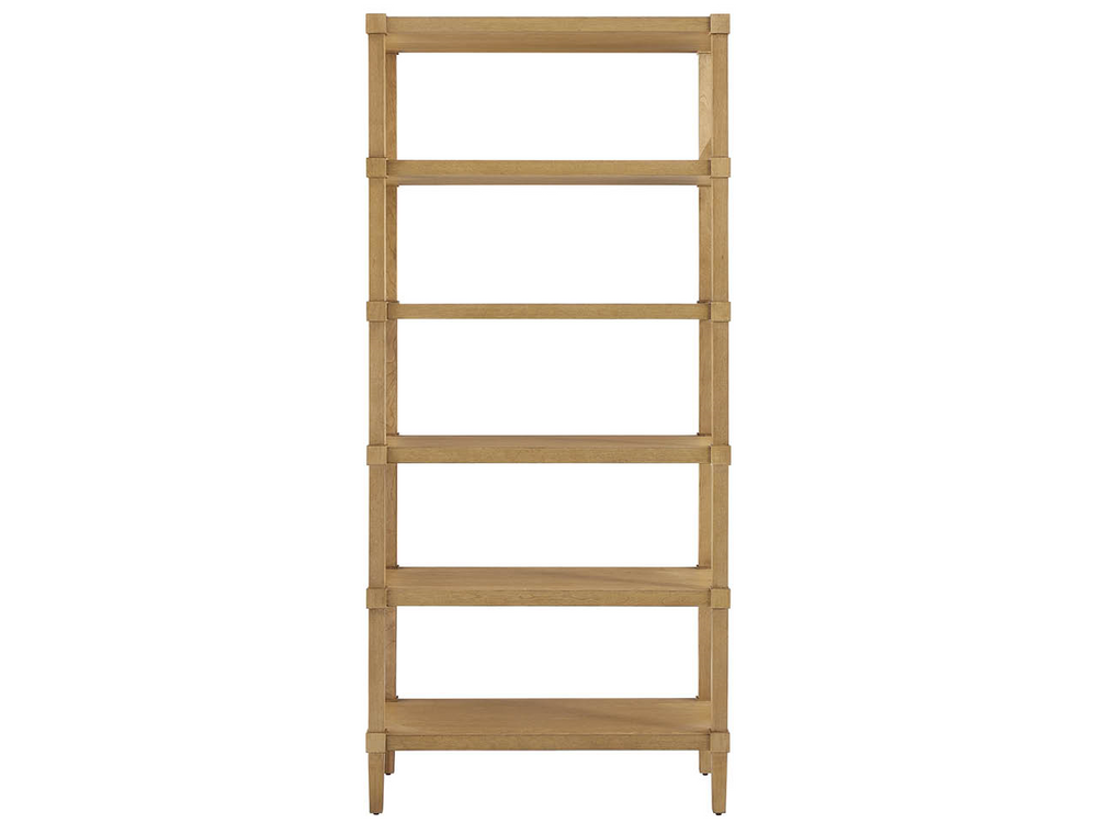 Universal Furniture Brindle Finish Open Etagere Five Shelf Bookcase for Living Room or Home Office U550850