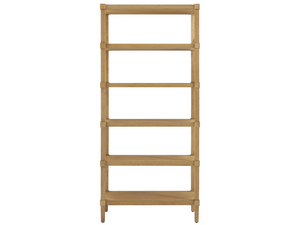 Universal Furniture Brindle Finish Open Etagere Five Shelf Bookcase for Living Room or Home Office U550850