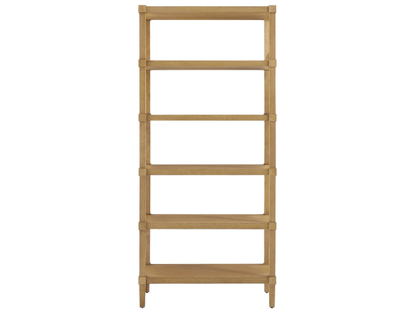 Universal Furniture Brindle Finish Open Etagere Five Shelf Bookcase for Living Room or Home Office U550850