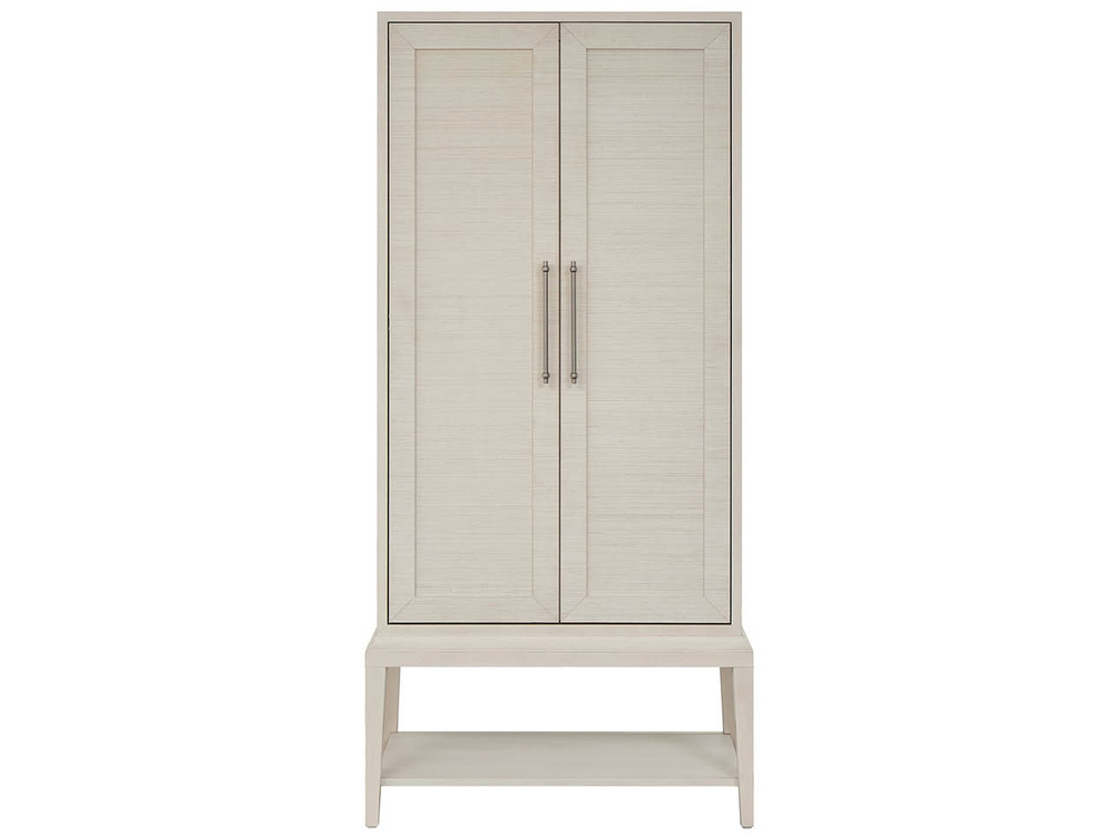 Universal Furniture Meadow Wardrobe with Led Lighting Adjustable Shelves and Neoclassical Willow Finish U550A160