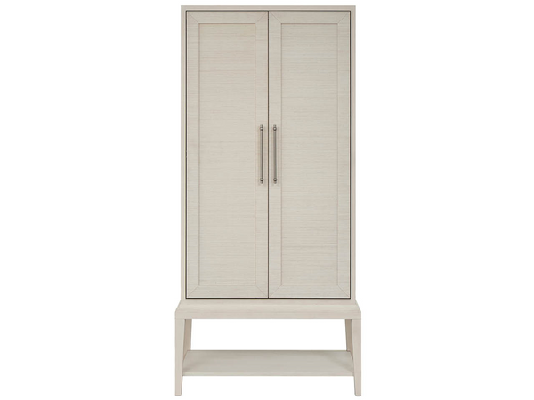 Universal Furniture Meadow Wardrobe with Led Lighting Adjustable Shelves and Neoclassical Willow Finish U550A160