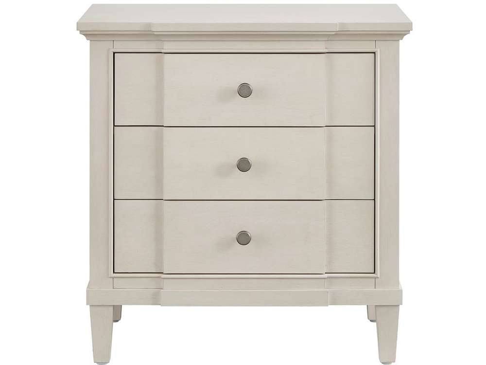 Universal Furniture Willow Three Drawer Nightstand with Built in Usb Charging and Soft Close Storage 2 Drawers U550A356