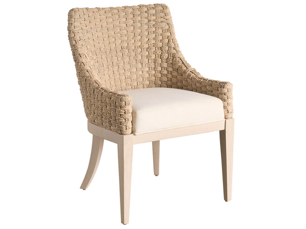 Universal Furniture Willow Woven Abaca Back Dining Chair with Cushioned Seat for Coastal Modern Interiors U550A627