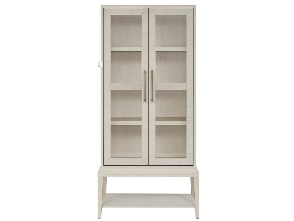 Universal Furniture Meadow Glass Door Display Cabinet with Led Lighting and Willow Finish for Living Rooms U550A675