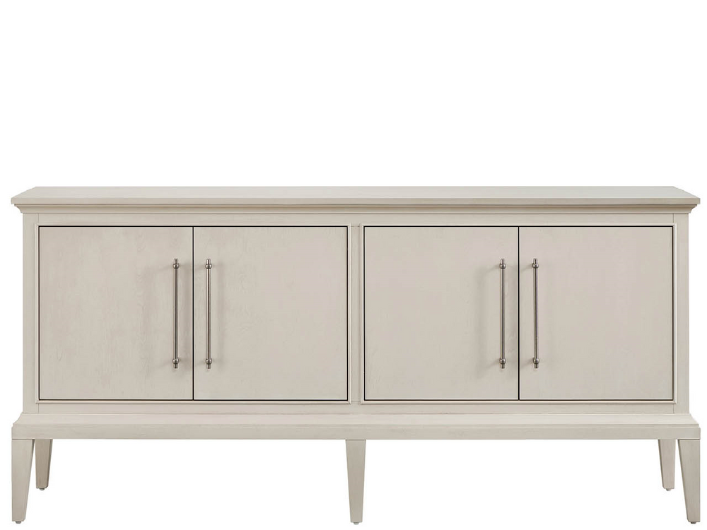 Universal Furniture Willow Finish Credenza with Led Lighting Six Doors Wire Management Living Room Storage 6 Glass Doors U550A678