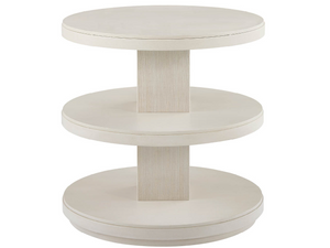 Universal Furniture Meadow Square End Table with Wallpaper Column Two Shelf Storage Willow Finish Open Shelves U550A812
