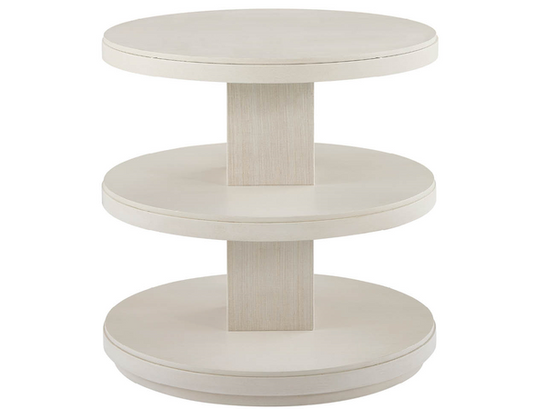 Universal Furniture Meadow Square End Table with Wallpaper Column Two Shelf Storage Willow Finish Open Shelves U550A812