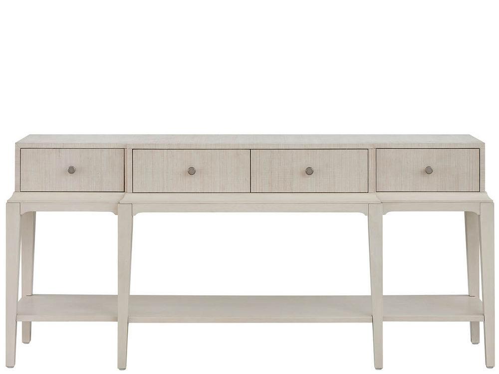 Universal Furniture Meadow Console Table with Four Drawers Wallpaper Top Willow Base Entryway Accent U550A823