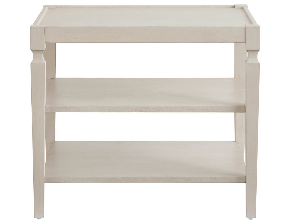 Universal Furniture Willow End Table with Open Shelves Airy Living Room Accent in Neutral Finish U550A825