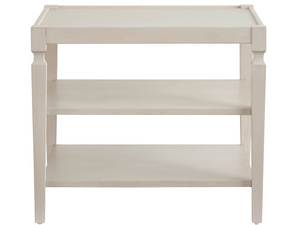 Universal Furniture Willow End Table with Open Shelves Airy Living Room Accent in Neutral Finish U550A825