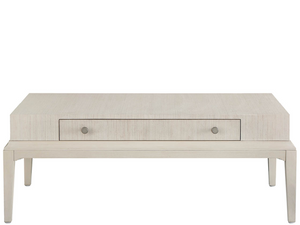 Universal Furniture Meadow Cocktail Table Wallpaper Top Willow Wood Base with Soft Close Drawer U550A830